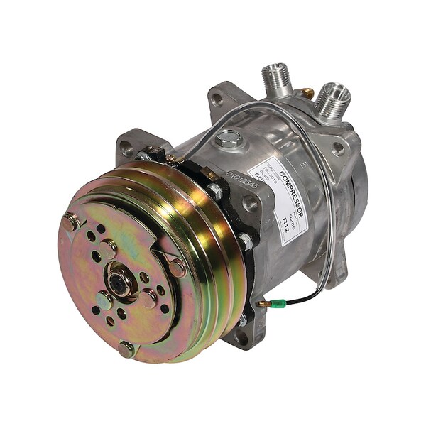 Compressor, New, Sanden Style w/ Clutch (9285) 7.4" x10.7" x7.4"